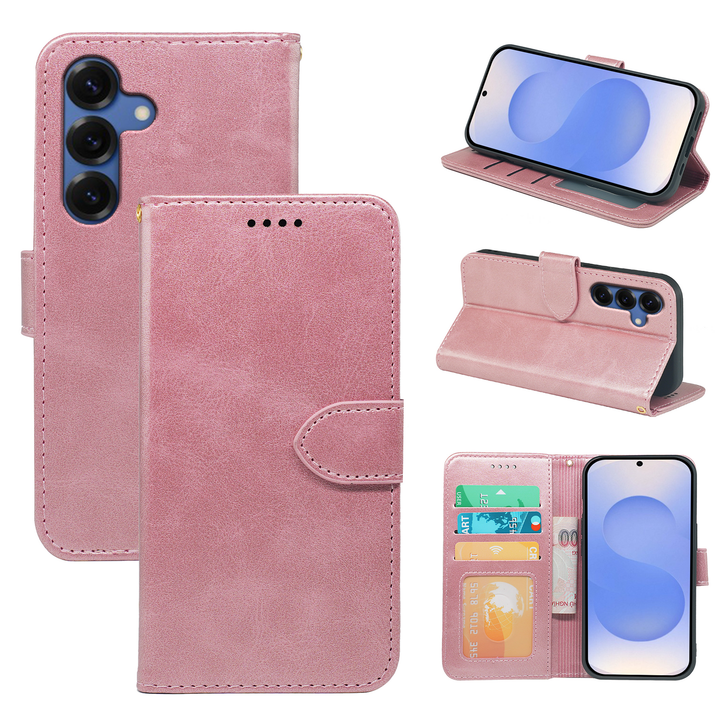 Samsung Galaxy S25 Series Book Flip Case Leather Wallet