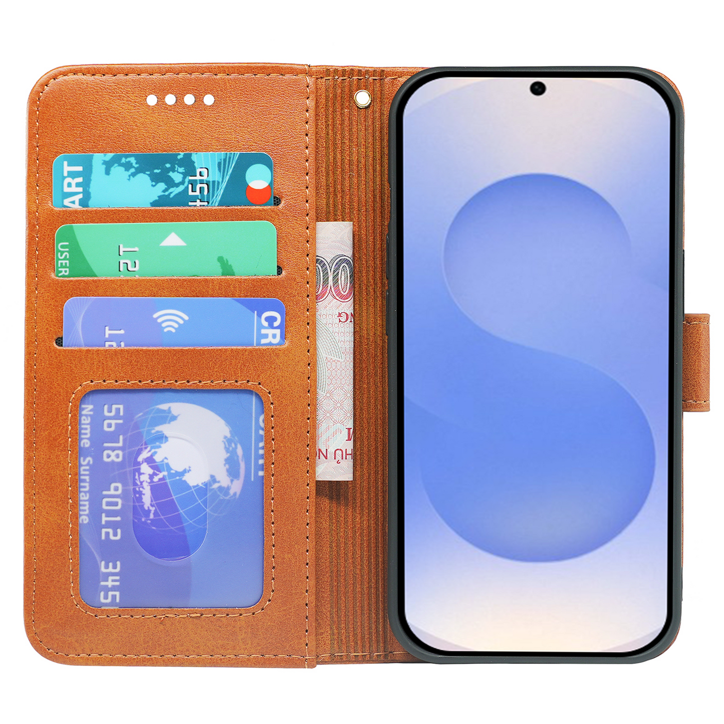 Samsung Galaxy S25 Series Book Flip Case Leather Wallet