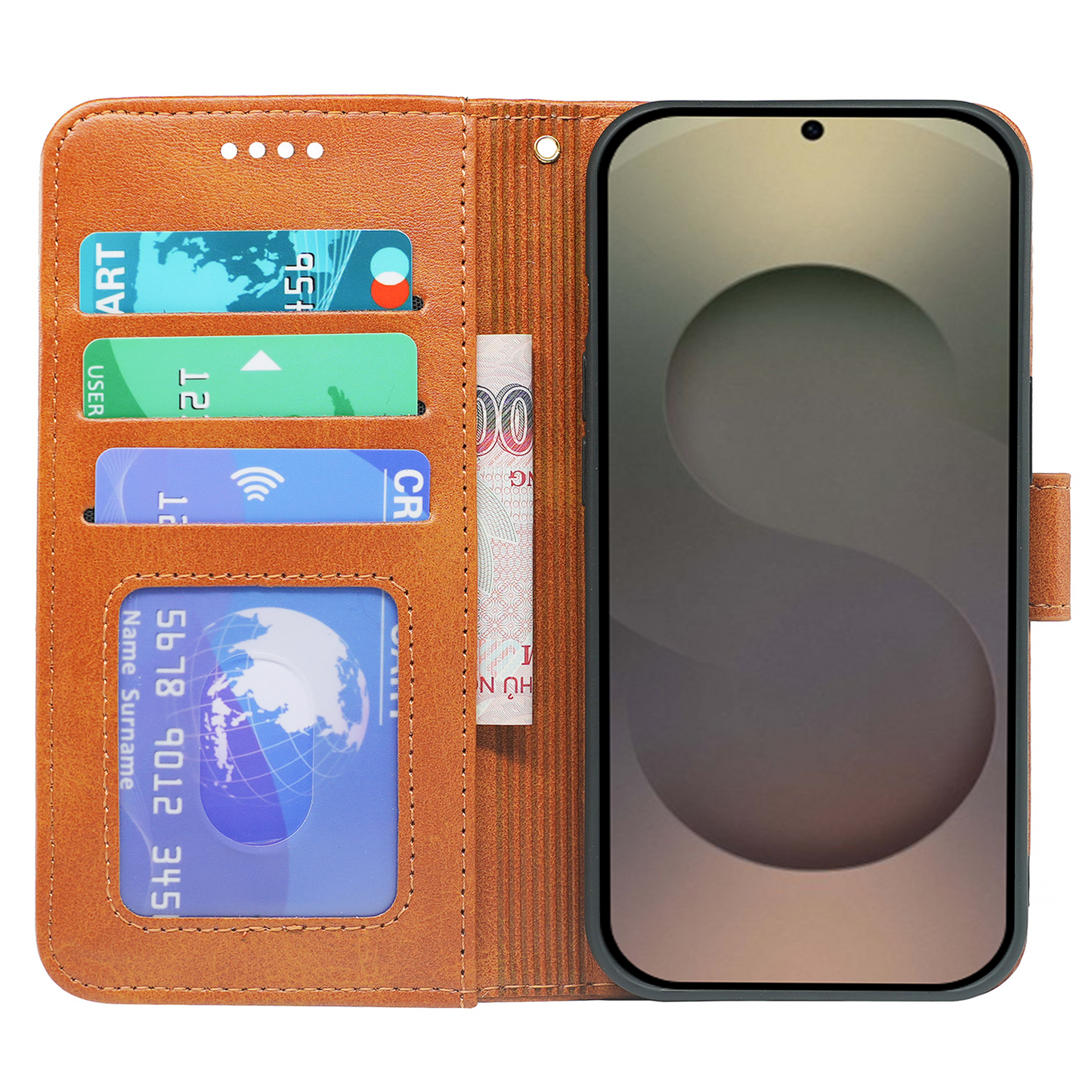 Samsung Galaxy S25 Series Book Flip Case Leather Wallet