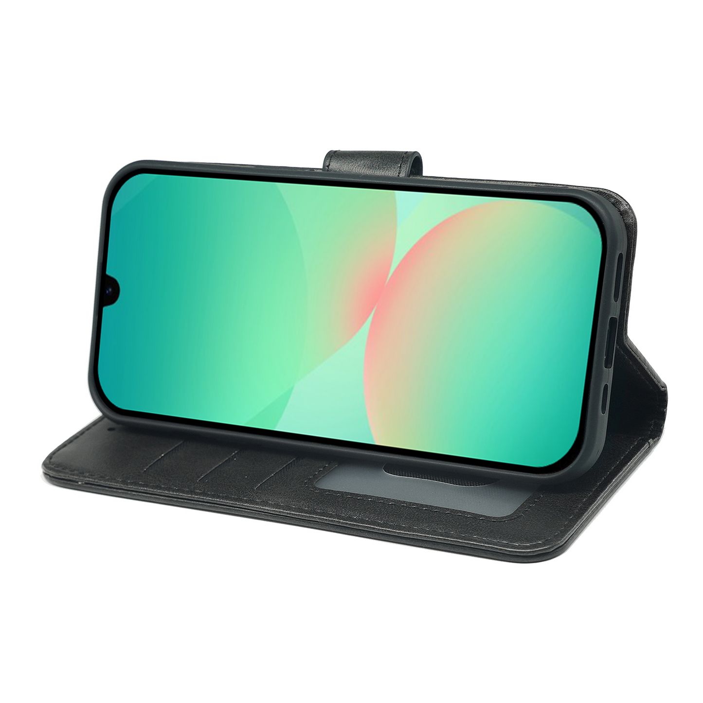 Samsung Galaxy S25 FE Book Flip Case Black Leather Wallet