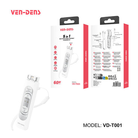 5 in 1 Multifunctional 60W Portable Charging Kit VD-T001