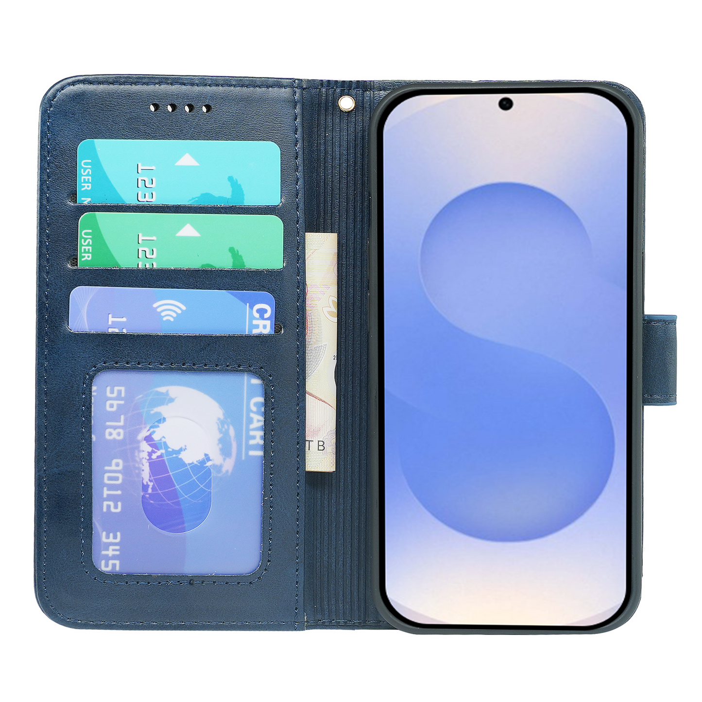 Samsung Galaxy S25 Series Book Flip Case Leather Wallet