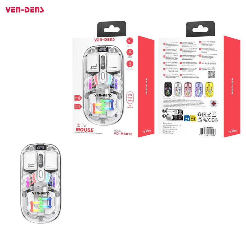 Wireless Mouse Bluetooth / USB Transparent Design VD-MS010