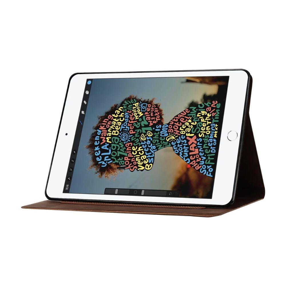 ipad leather wallet case for mini 1 2 3 4 5 6, ipad pro 12.9 brown front folded
