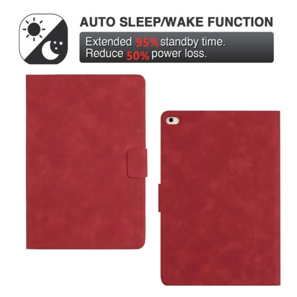 ipad leather wallet case for mini 1 2 3 4 5 6, ipad pro 12.9 red back and front