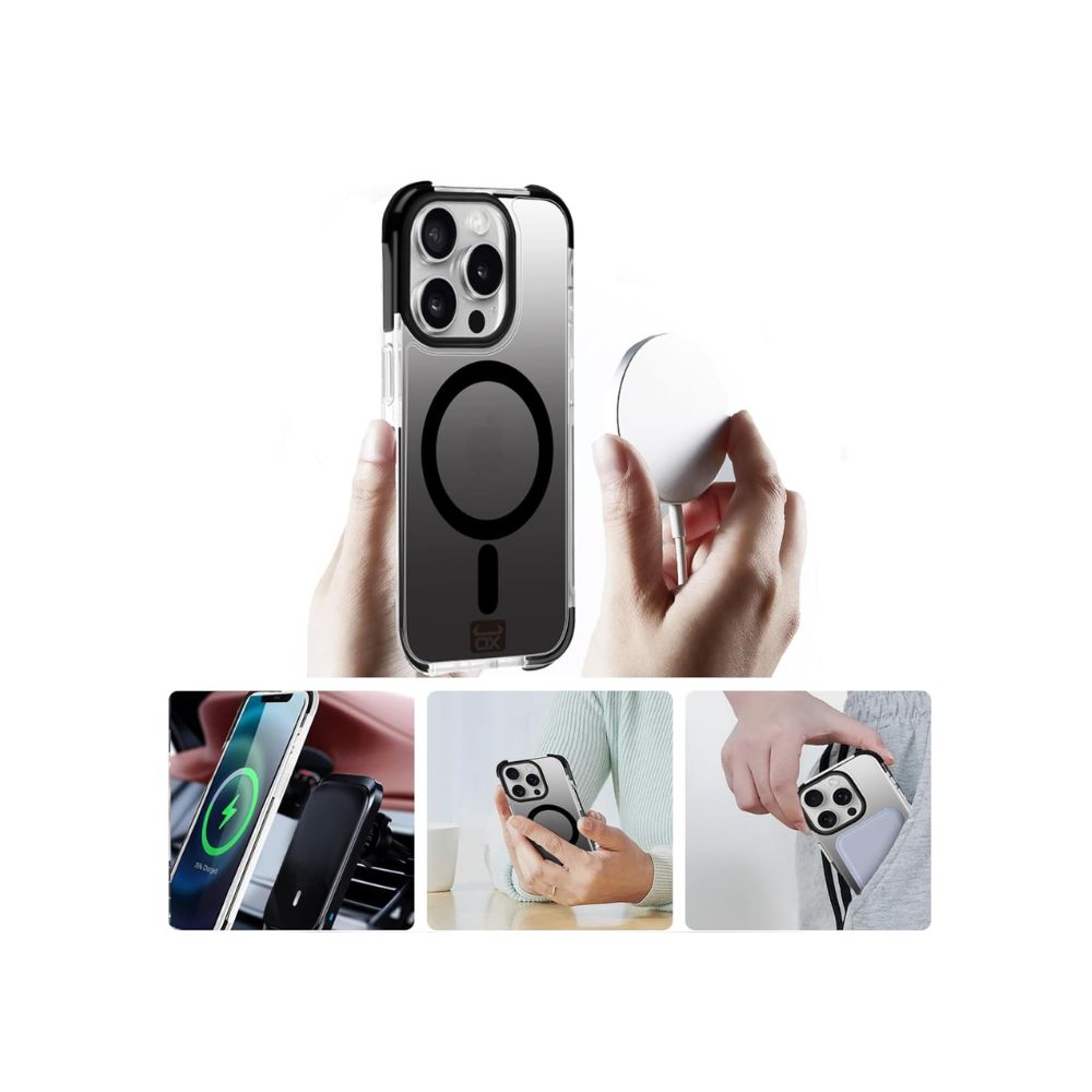 iphone 15 pro ox armour black case magsafe