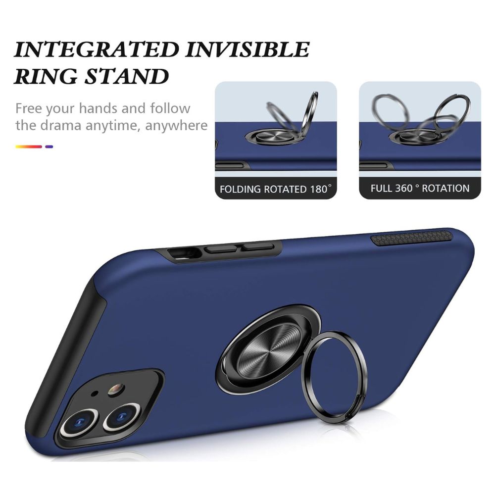 iphone 11 case blue ring holder ring stand