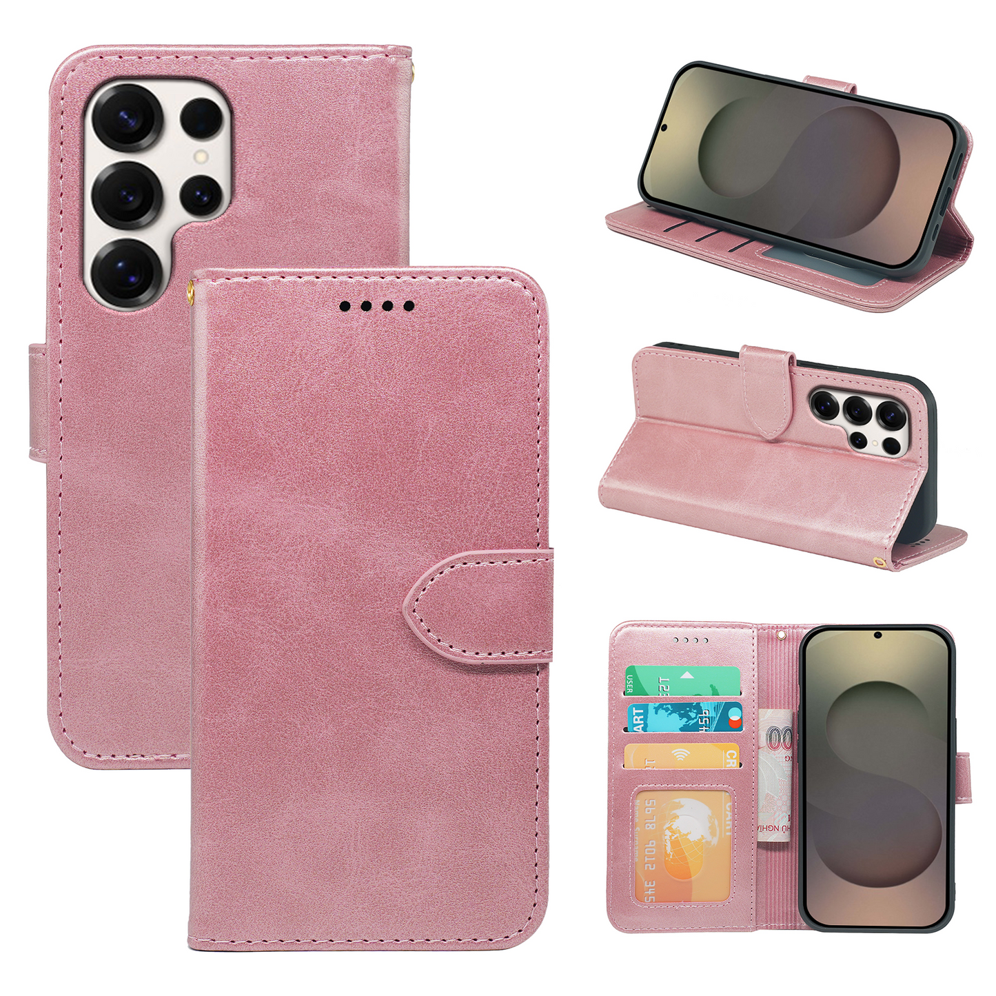 Samsung Galaxy S25 Series Book Flip Case Leather Wallet