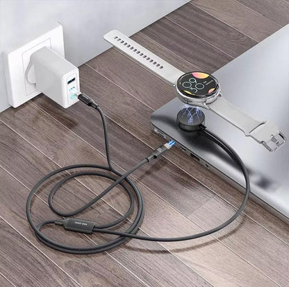 2 in 1 USB C to C + Galaxy Watch 60W Fast Charging Cable