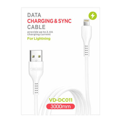 USB A to Lightning 3M Charging Data Cable VD-DC011 image 0