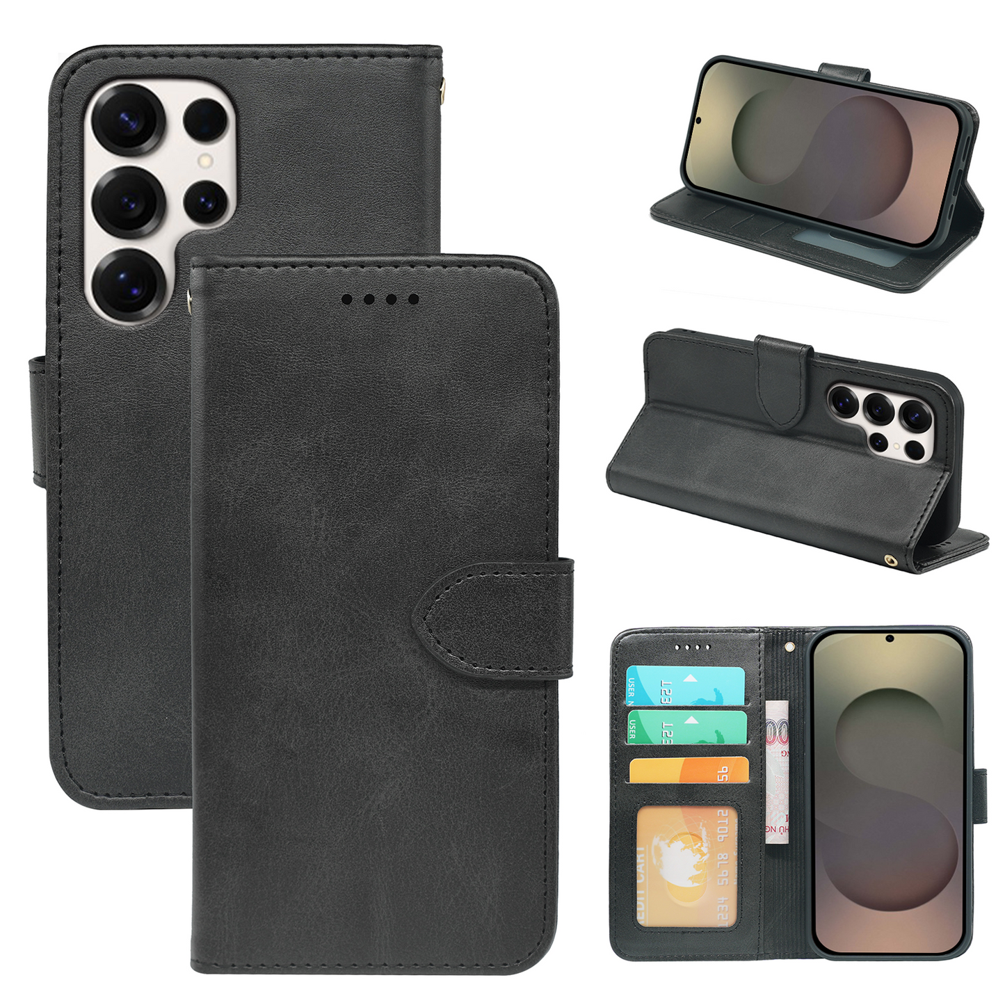 Samsung Galaxy S25 Series Book Flip Case Leather Wallet