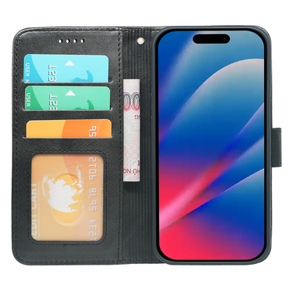 iPhone 17 Series Book Flip Case Leather Wallet