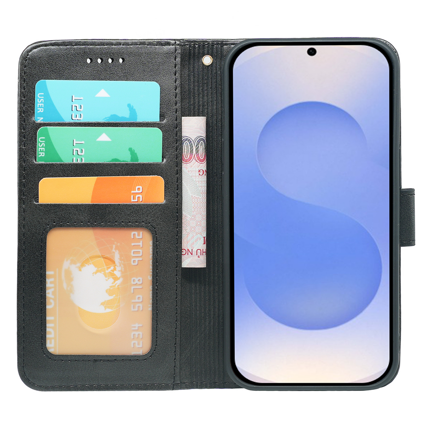 Samsung Galaxy S25 Series Book Flip Case Leather Wallet