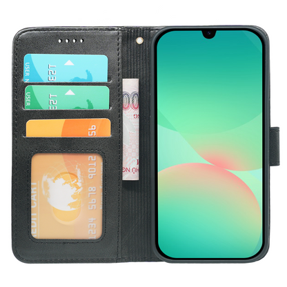 Samsung Galaxy S25 FE Book Flip Case Black Leather Wallet