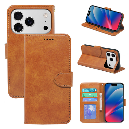 iPhone 17 Series Book Flip Case Leather Wallet