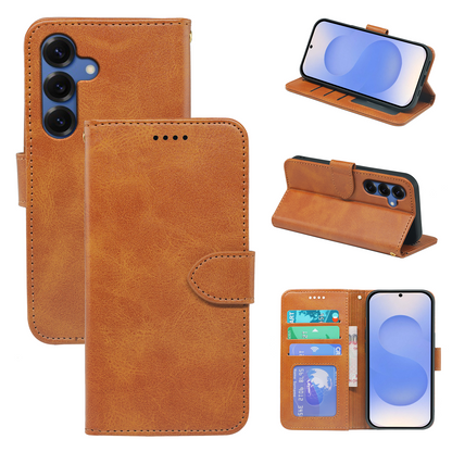Samsung Galaxy S25 Series Book Flip Case Leather Wallet