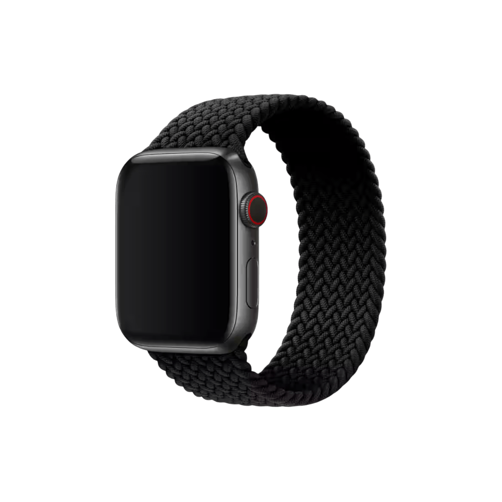 Apple Watch braided solo loop band black on wrist