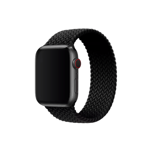 Apple Watch braided solo loop band black on wrist