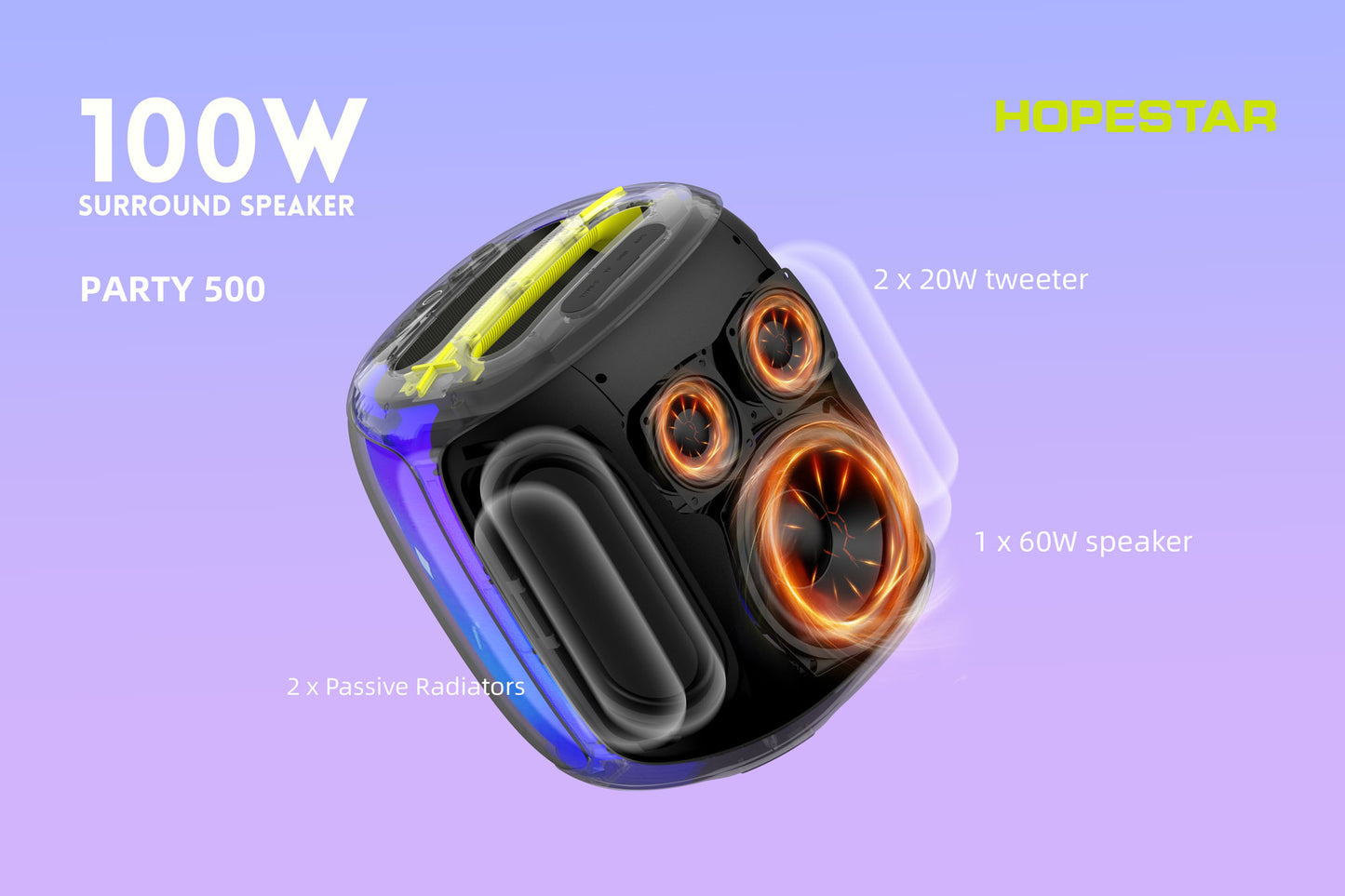 Hopestar Party 500 Wireless Party Speaker with Stand