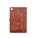 iPad Mini 6 Book Flip Case Brown Leather Wallet with Magnetic Closure