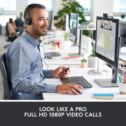 Logitech C920 PRO HD Webcam - Full HD 1080p/30FPS Video Calling