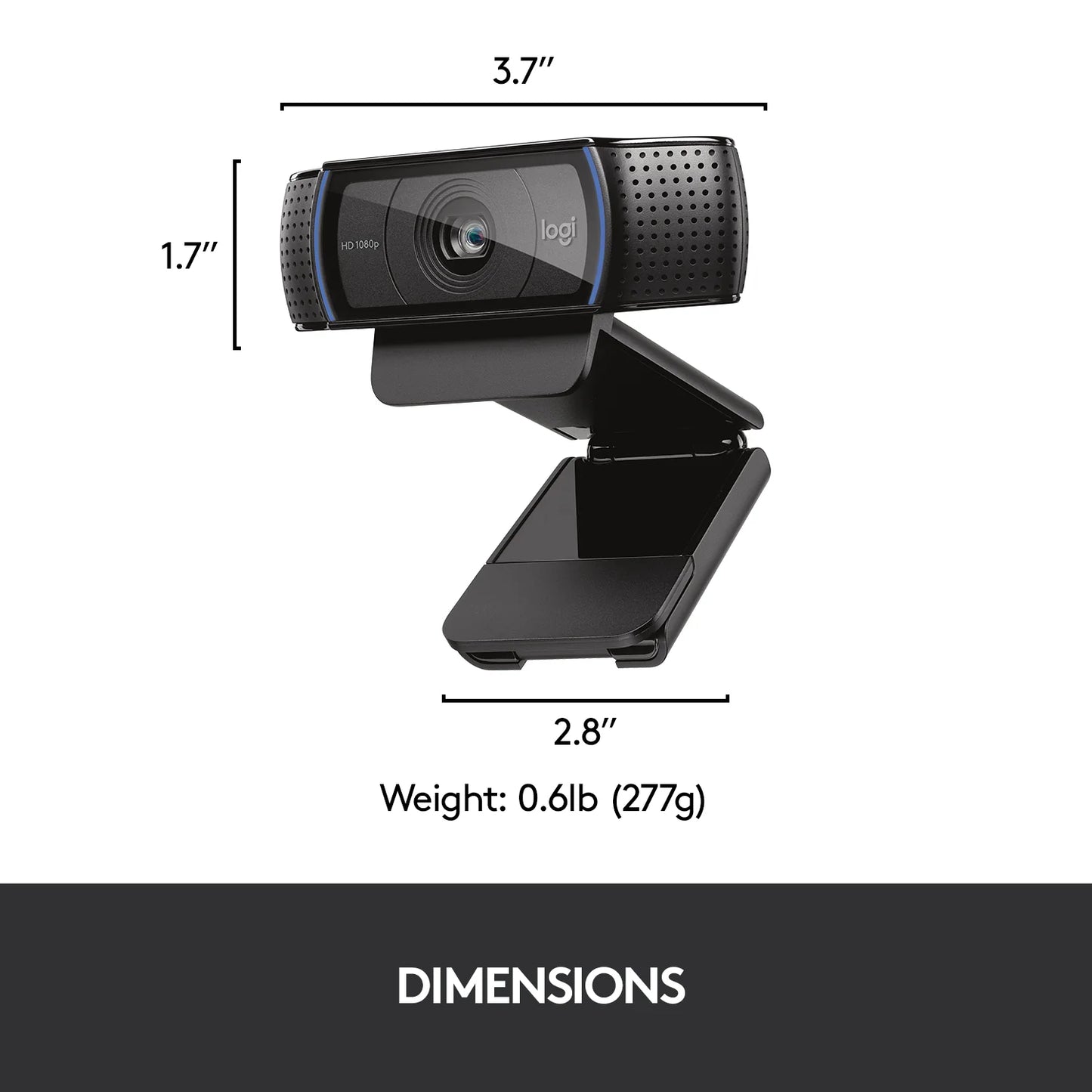 Logitech C920 PRO HD Webcam - Full HD 1080p/30FPS Video Calling