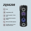 Portable Bluetooth Tower Speaker with Wired Microphone – Wireless, USB Input (ZQS-6208)