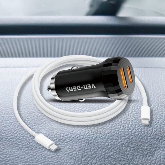 Phonebase Car Essentials Bundle | Power Duo | USB C to Lightning Fast Data Charging Cable