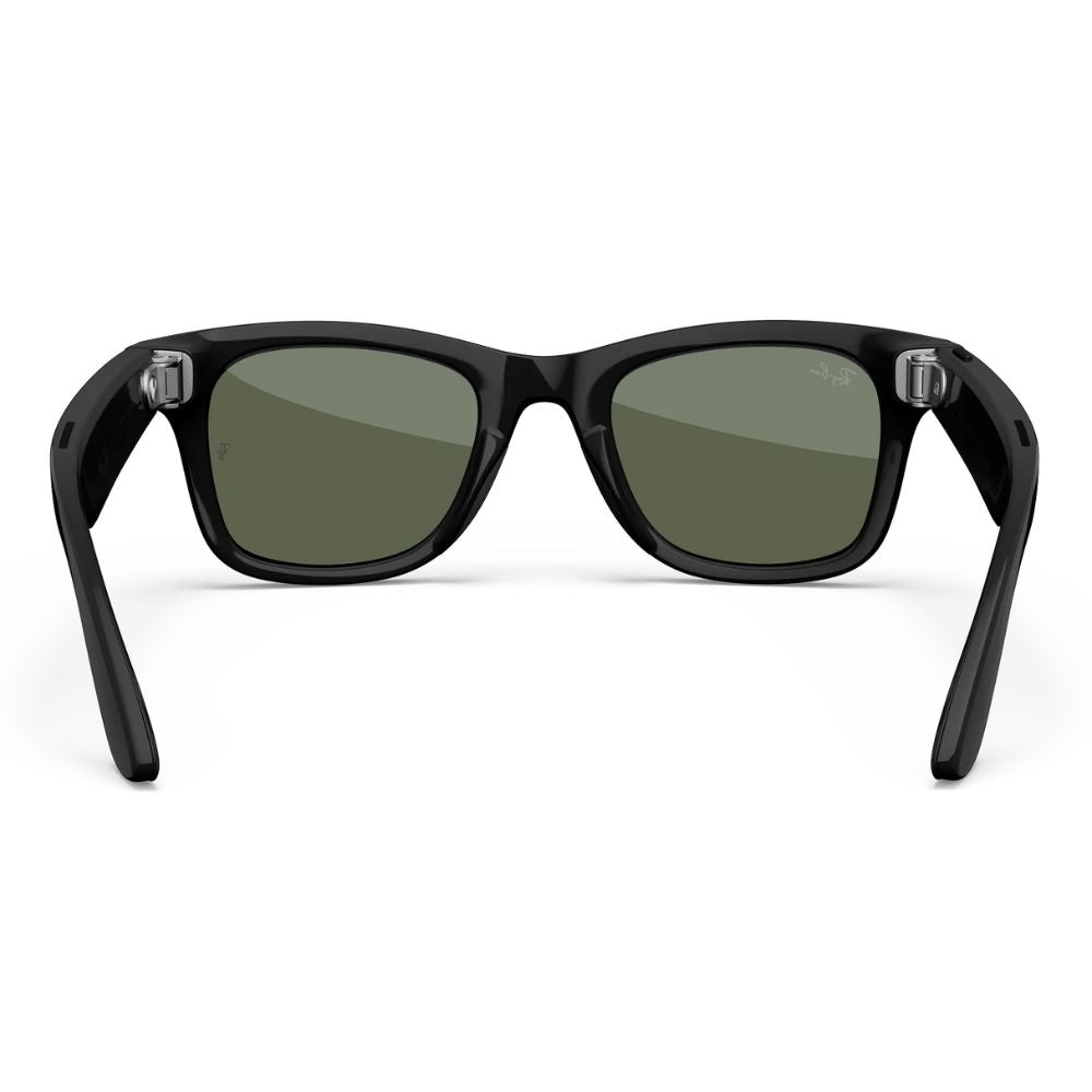 Ray Ban Meta Wayfarer - New, Shiny Black / G15 Green, Size 50