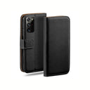 Samsung Galaxy Note 20 Book Flip Case Black Leather Wallet