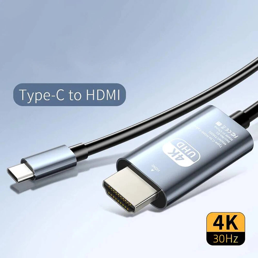Type C to HDTV 4K Cable Adaptor Plug & Play 2M (VD-ADP017)