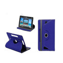 Universal 8 Inch Tablet Book Flip Case Navy Leather Wallet