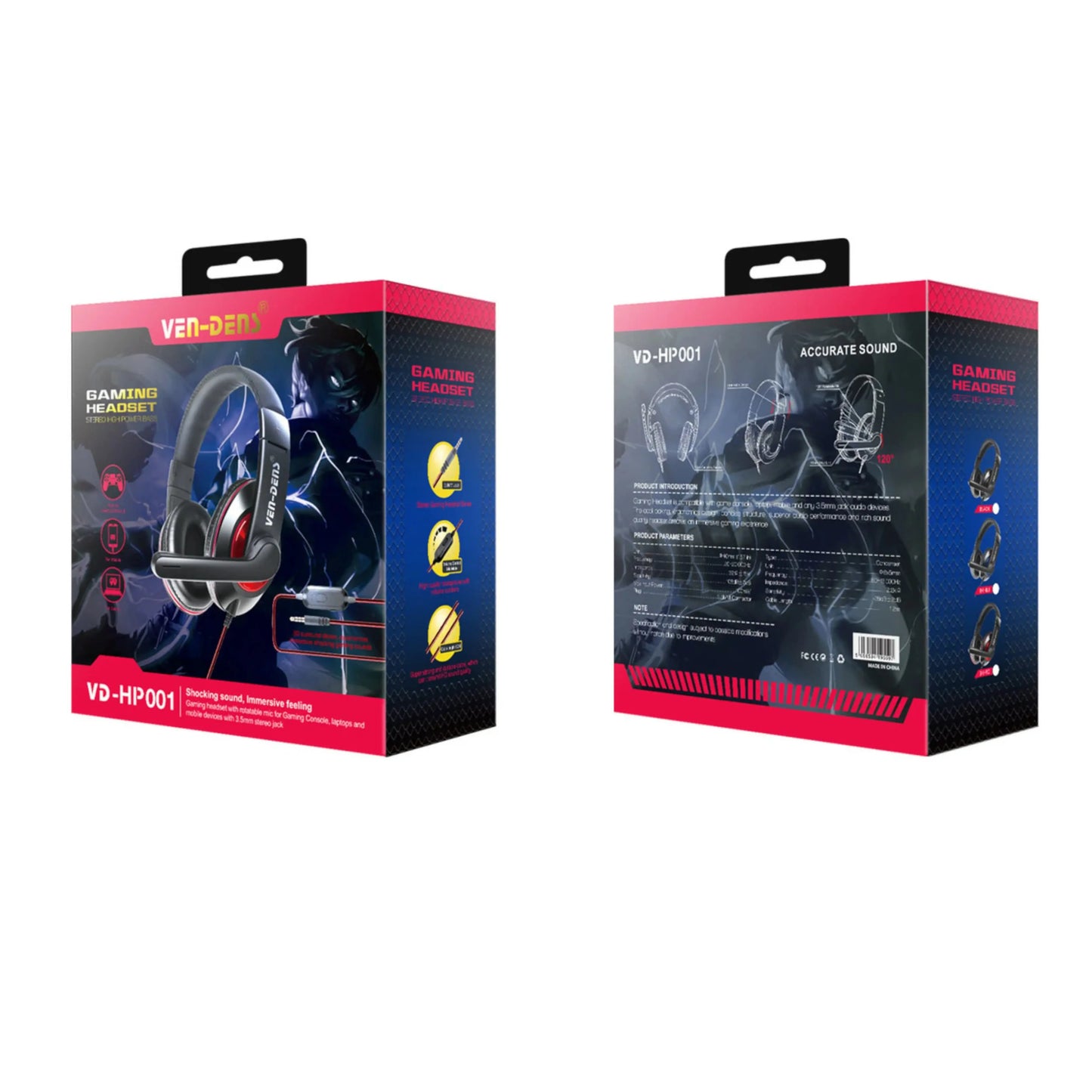 Gaming Headset with Wired Noise-Cancelling Mic