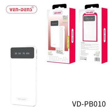 portable power bank 10000mAh with 4 cables