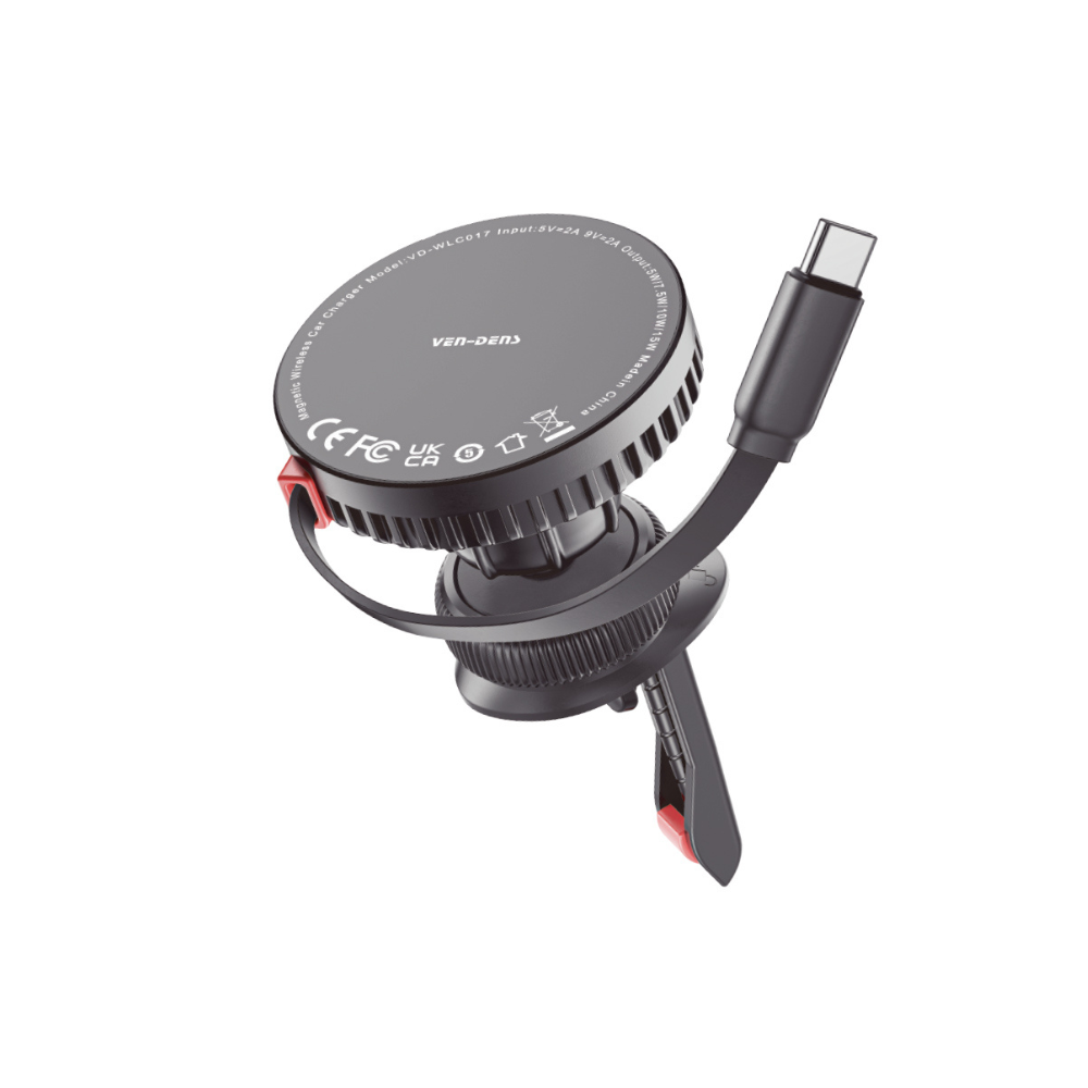 360 Rotation Magnetic Wireless Car Charger With Type-C Cable