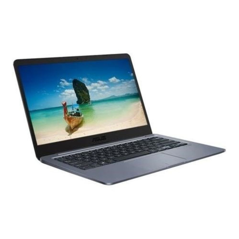 Front view of Asus E406M 14″ Laptop like new in brushed-metal finish