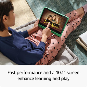 Fire HD 10 Kids Pro Purple in kid-proof bumper case