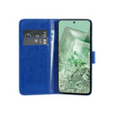 Google Pixel 7 Book Flip Case Blue Leather Wallet with Magnetic Closure