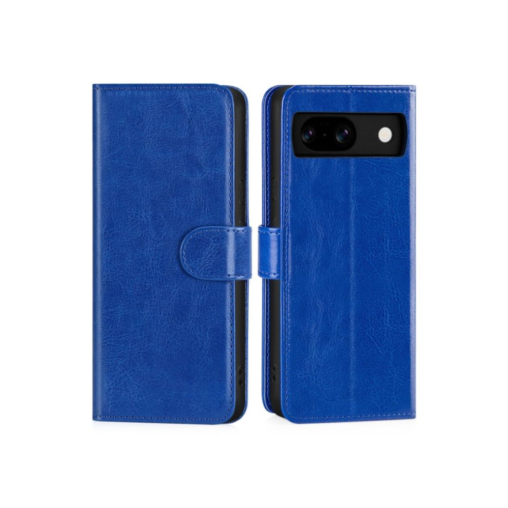 google pixel case leather wallet blue back and front