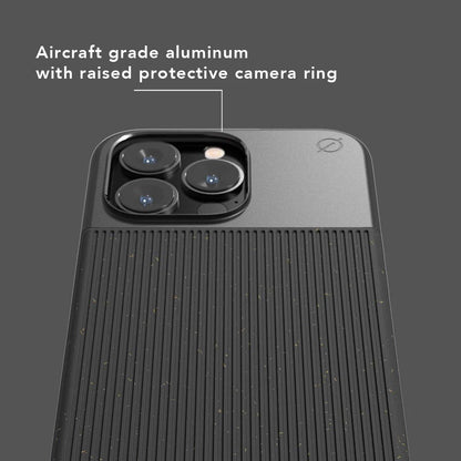 aircraft grade aluminium with raised protective camera ring