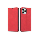 iPhone 16 Pro Max Book Flip Case Red Leather Wallet