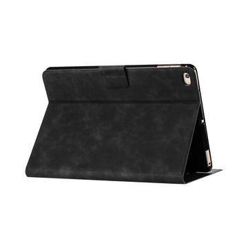 Black leather wallet flip case for iPad Pro 11 inch with Apple Pencil holder

