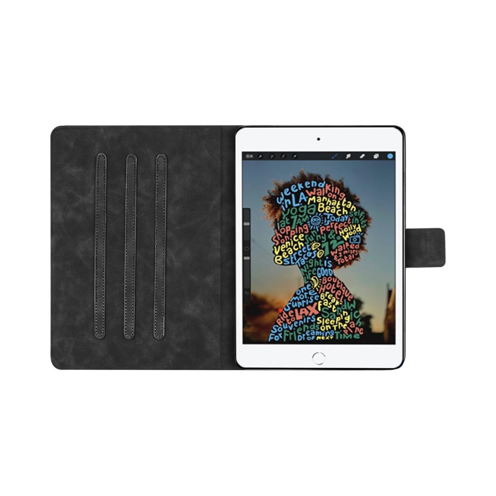 Black leather wallet flip case for iPad Pro 11 inch with Apple Pencil holder