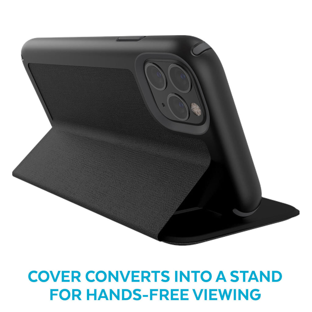 conver converts into a stand for hands free viewing