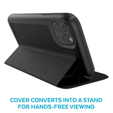 conver converts into a stand for hands free viewing
