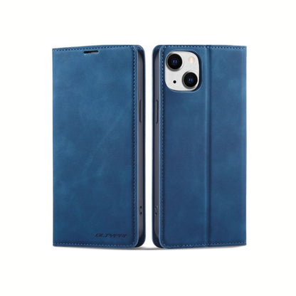 iphone 15 plus pro max leather wallet case blue