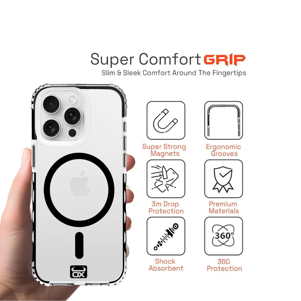 iphone 15 pro ox grip bear black case specs