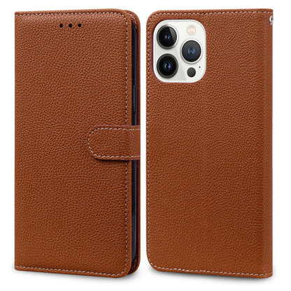 iphone 15 plus pro max leather wallet case brown