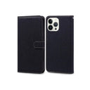 iPhone 14 Pro Max Book Flip Case Black Leather Wallet