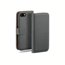 iPhone 6/7/8/SE Book Flip Case Grey Leather Wallet